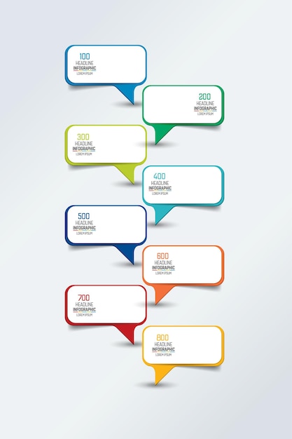 Schema grafico modello rapporto cronologia infografica campi di testo vuoti vettore