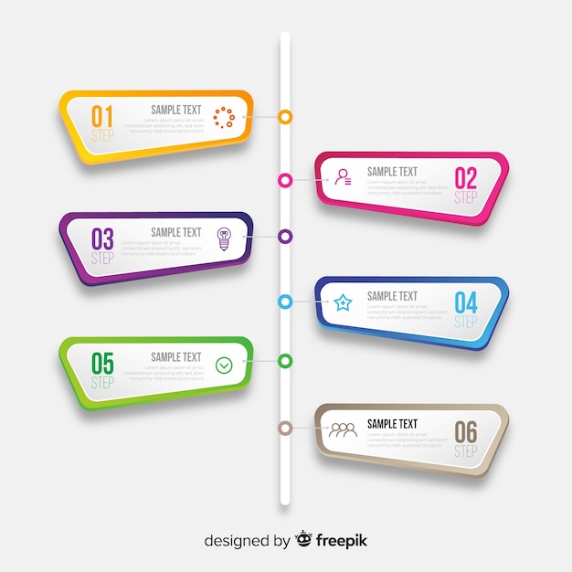 Infographic timeline template flat design