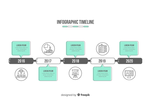 Инфографика хронология шаблон плоский дизайн