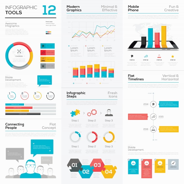 Strumenti infografici e elementi grafici vettoriali aziendali