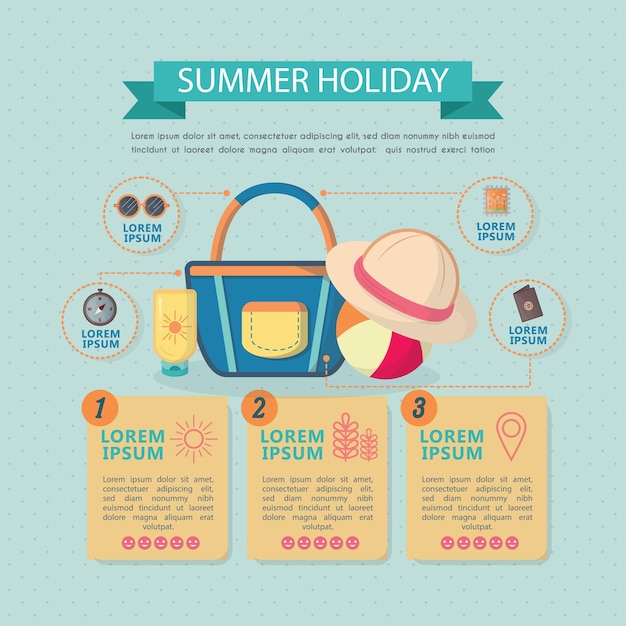 Инфографическое путешествие, планирующее идею бизнес-квартиры для летних каникул. векторная иллюстрация хипстера