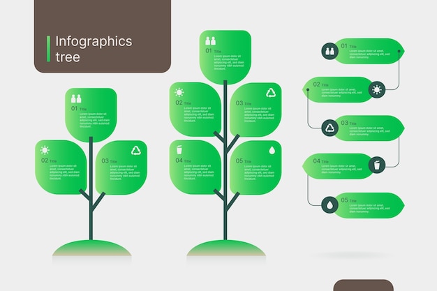 Vettore modello di progettazione dell'albero di infografica