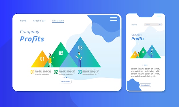 Infographic in triangle chart bar for corporate presentation