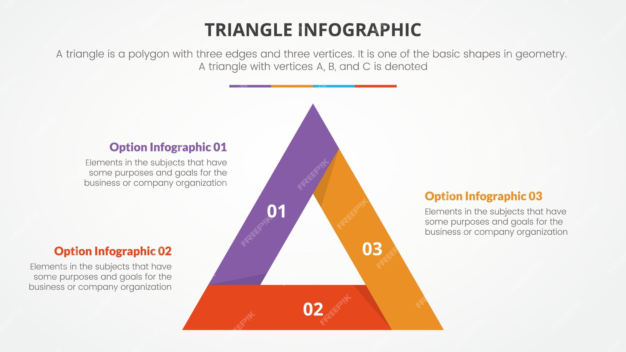 Premium Vector | Infographic triangle concept for slide presentation ...