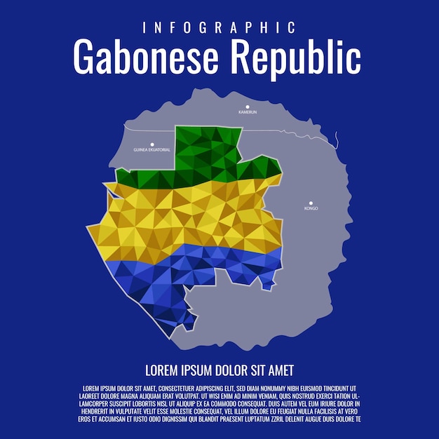 Vector infographic van de republiek gabon