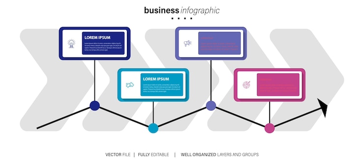 Vector infographic vector brochure elements for business illustration in modern style