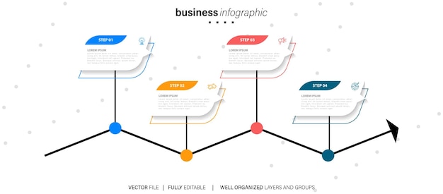 Vettore elementi di brochure infografiche vettoriali per l'illustrazione aziendale in stile moderno