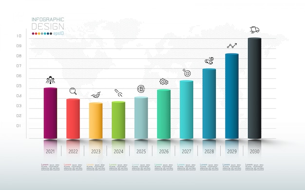 Инфографики векторный дизайн и статистика Инвестиционный анализ и маркетинг гистограммы.