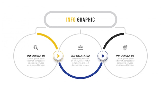 Infographic vector design template with arrows and icons.