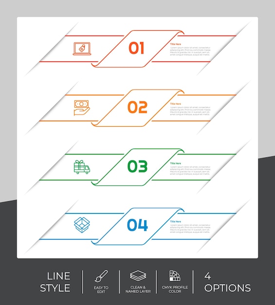 Infographic vector design with 4 options can be used for workflow presentation and business purpose