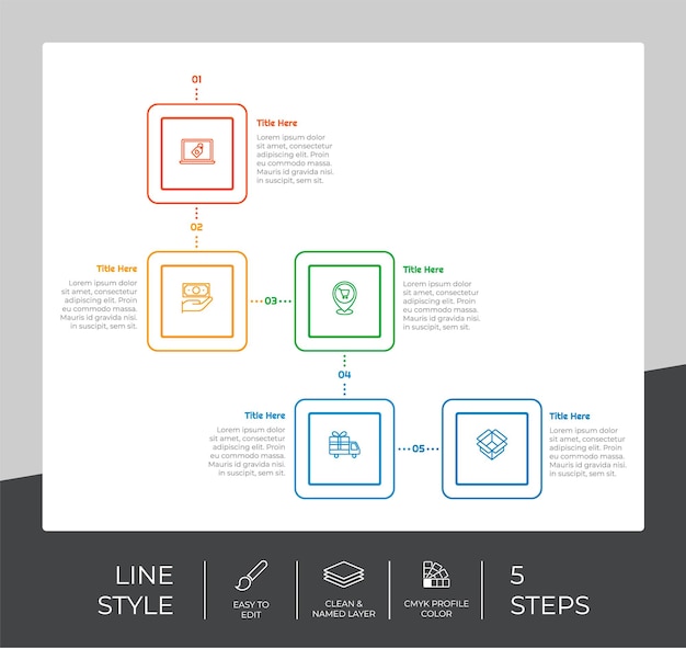 Vector infographic vector design with 5 steps can be used for workflow presentation and business purpose