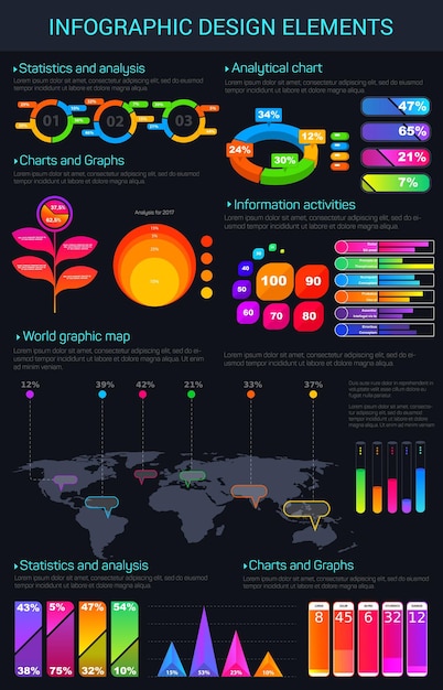 Infographic vector designelementen en grafieken