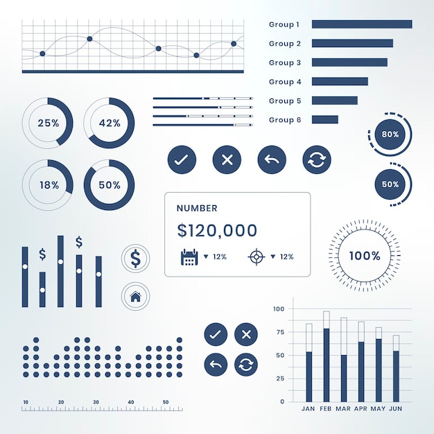 Vector infographic vector marketing data analysis dashboard