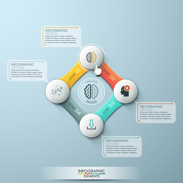 Infographic vier opties cyclus. voorraad vector