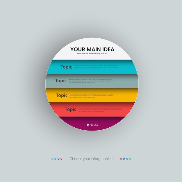 Infographic vijf lay-out vectorillustratie