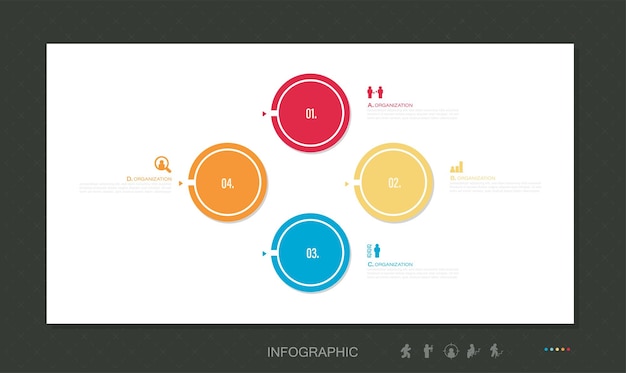 Infographic voor human resource managementsysteem met lijnpictogrammen en plaats voor uw inhoud.