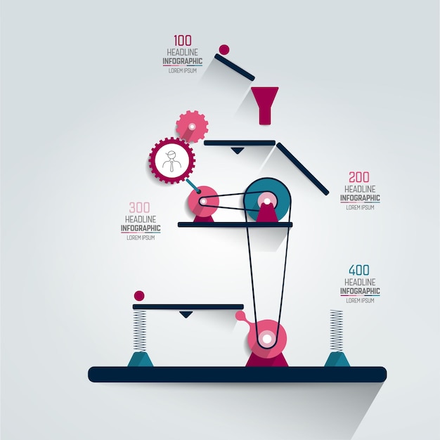 Infographic werkende machine grafiek grafiekschema