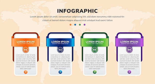 Infografica con 4 elementi rettangolari