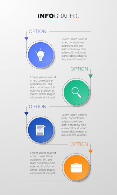 Infographic with 4 steps or option