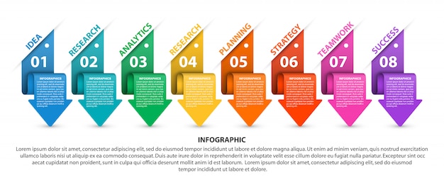 Инфографики с красочными стрелками.