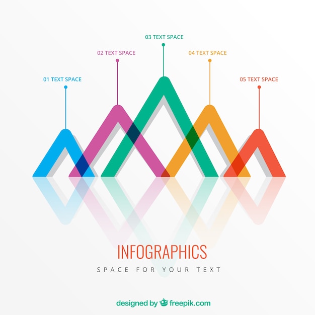 Vettore infografica con triangoli colorati