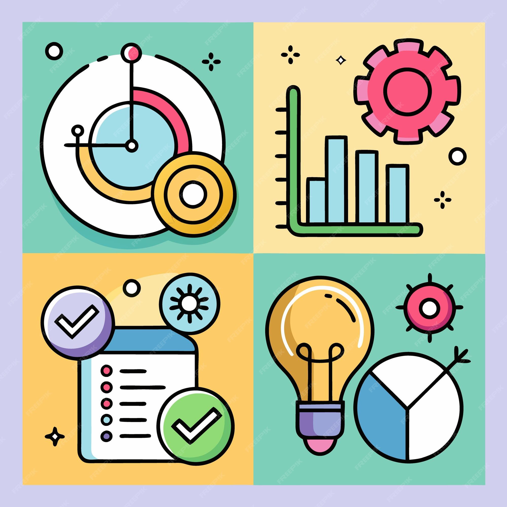 An infographic with four panels showing different data visuals ...