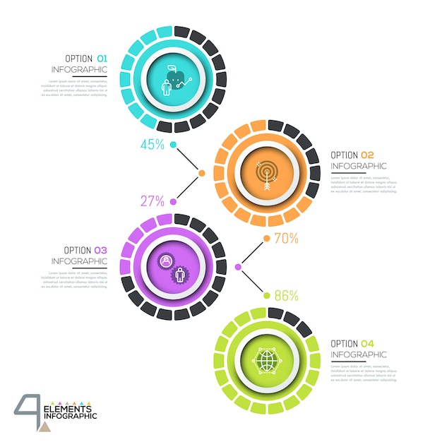 Infografica con quattro passaggi