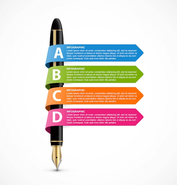 Infographic with ink pen.