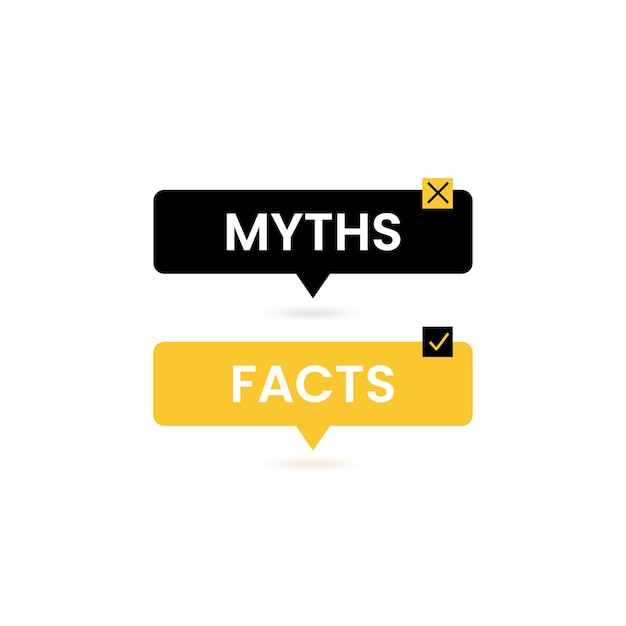 Vector the infographic with myths or facts for concept design. check mark icons. vector flat illustration.