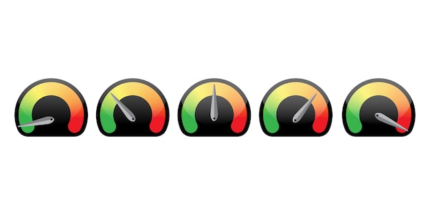 Infographic with speedometer set. Vector illustration.