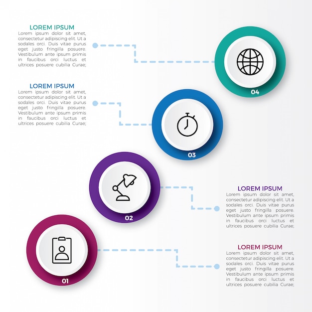 Infographic with steps and option