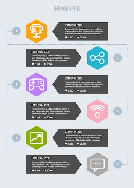 Вектор Инфографика с шагами