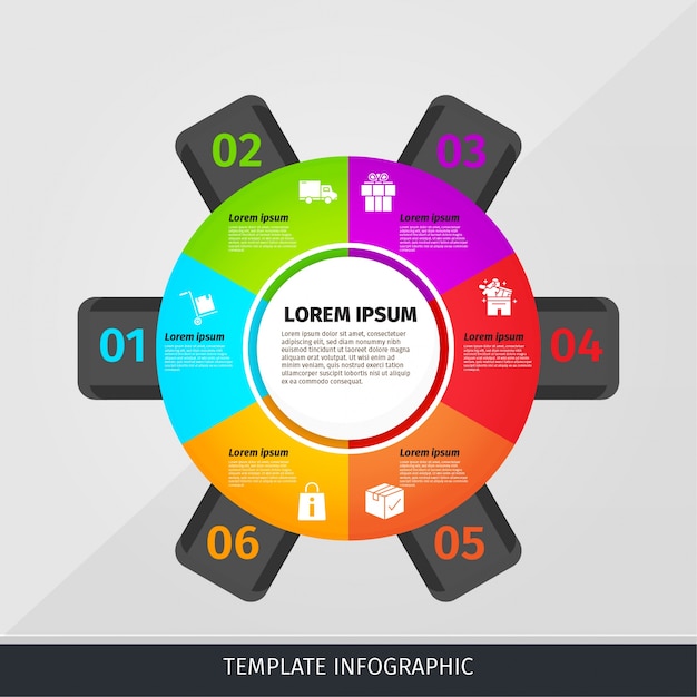 Infographic zakelijke sjabloon kleurrijke cirkel moderne