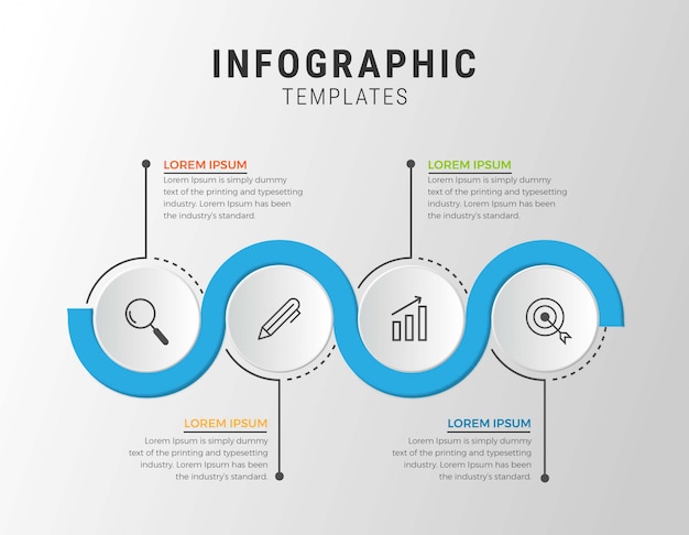 infographic zakelijke sjabloon met stappen