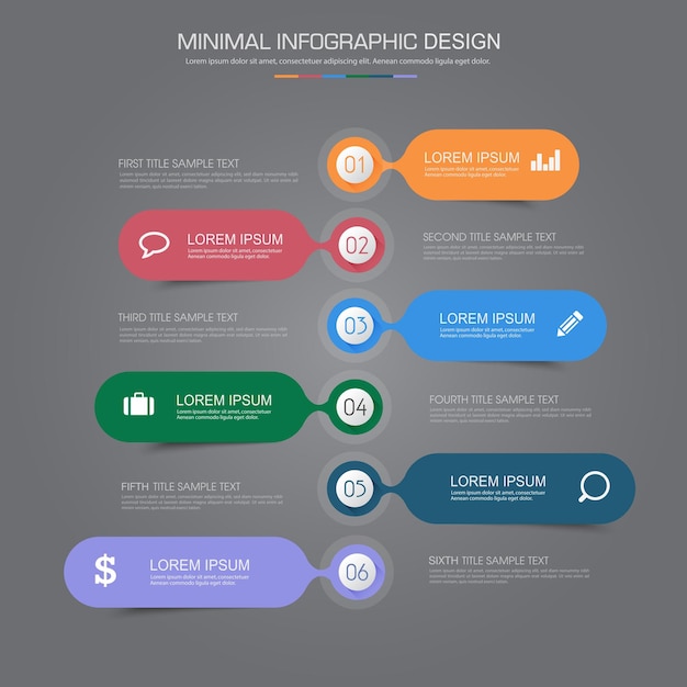 Infographicelementen met bedrijfspictogramcirkelproces of stappen en opties workflow vectorontwerp