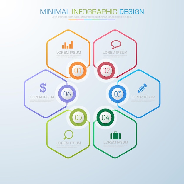 Infographicelementen met bedrijfspictogramcirkelproces of stappen en opties workflow vectorontwerp