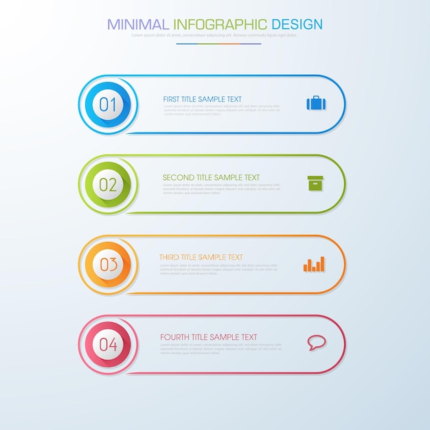 Infographicelementen met bedrijfspictogramproces of stappen en opties workflow vectorontwerp