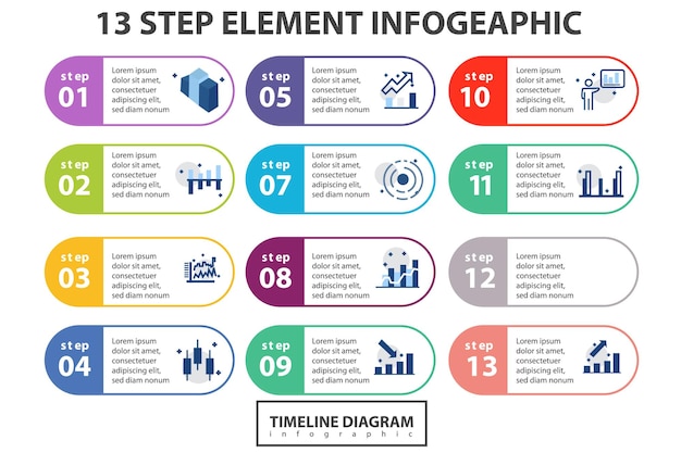 Infographicmalplaatje voor zaken. stappen modern mindmap-diagram met onderwerpen, presentatievector