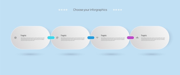 Infographicontwerp met pictogrammen. opties of stappen. procesdiagram, stroomschema, infografiek