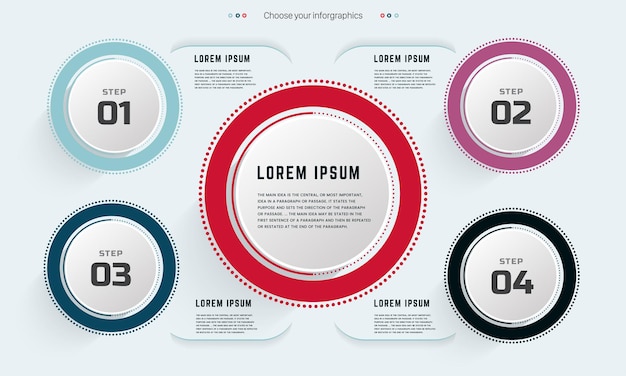 Infographicontwerp met pictogrammen. opties of stappen. procesdiagram, stroomschema, infografiek