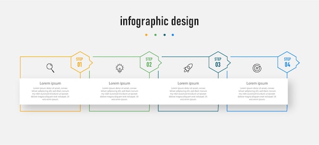 Infographicontwerp voor bedrijfsconcept. sjabloon tijdlijn met 4 stappen,