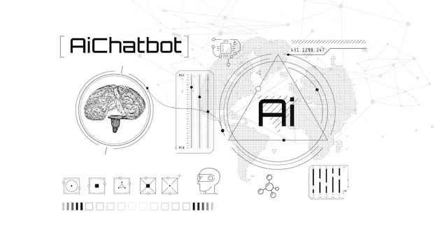 Vector infographics about the development and training of artificial intelligence