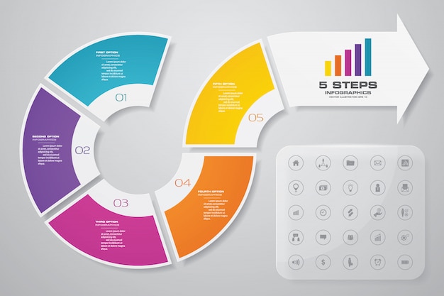 Infographics arrow chart design element.