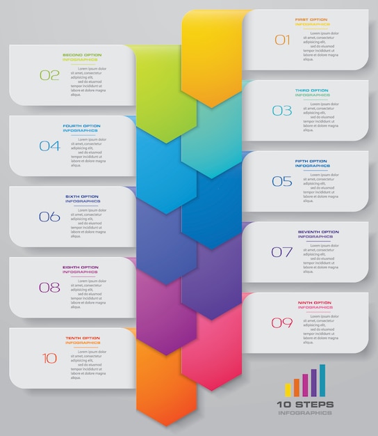 Infografica elemento grafico a freccia.