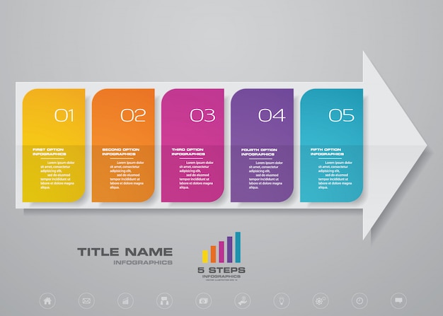 Infographics arrow chart element.