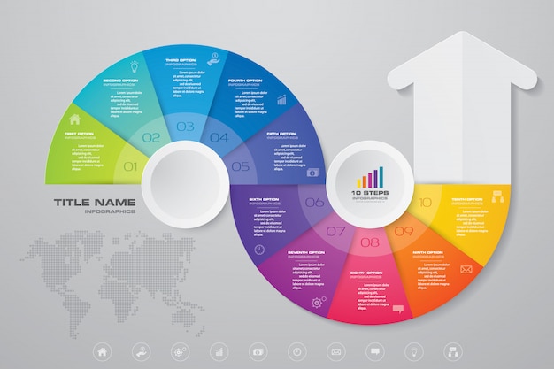 Elemento grafico freccia infografica.