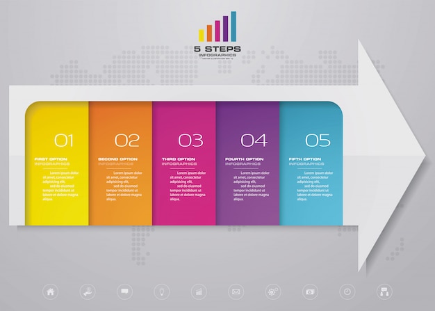 Vector infographics arrow chart element.