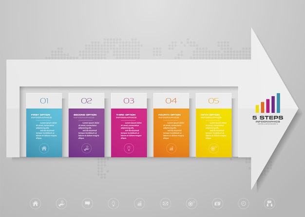 Vector infographics arrow chart element.