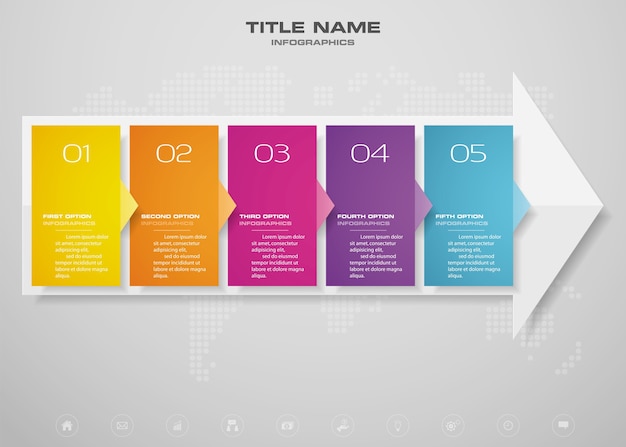 Vector infographics arrow chart element.