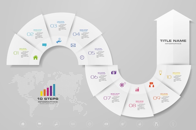 Infographics arrow chart element.